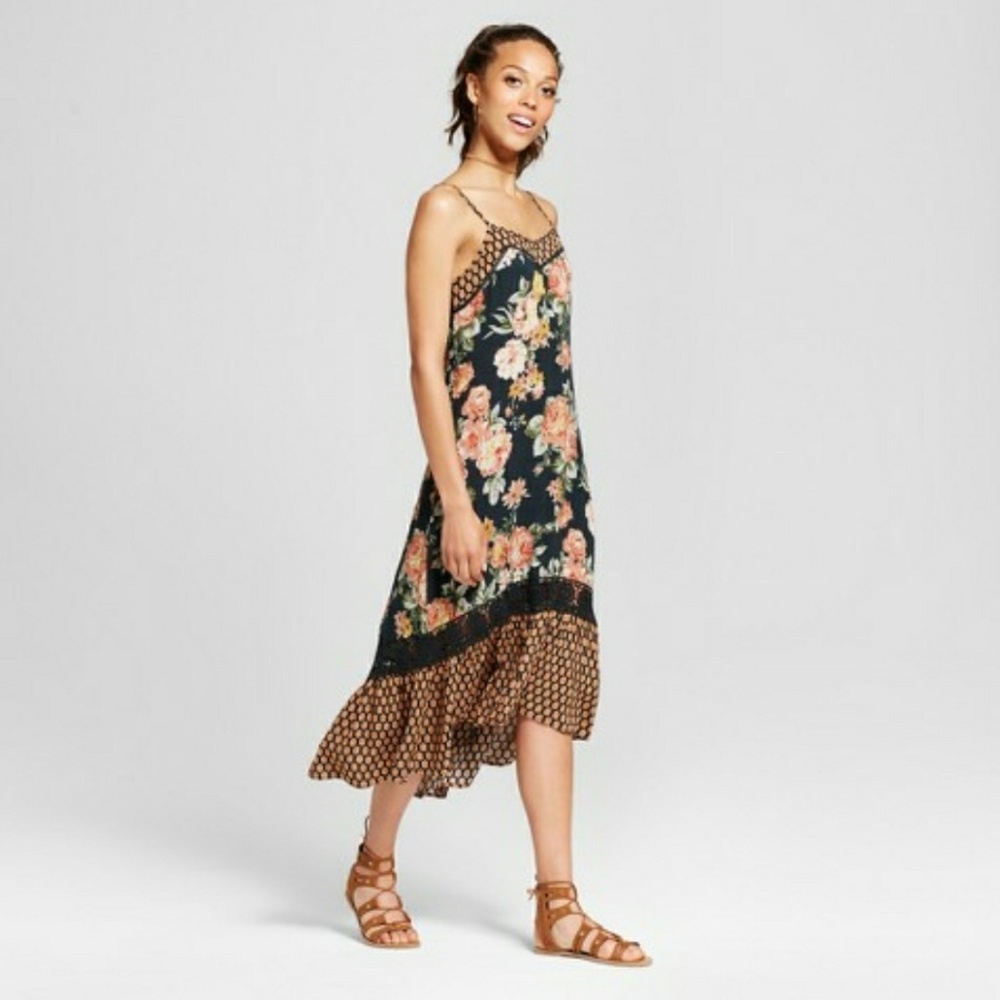 👗 women's floral high low midi dress👗